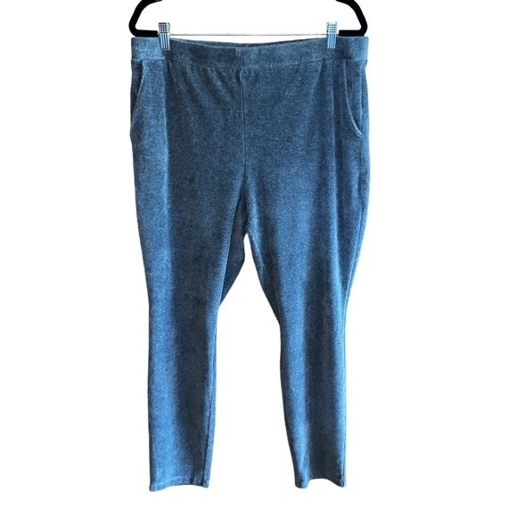 Lands End Pants Womens XL/18 Grey‎ Corduroy Pull On Stretch Knit - Picture 1 of 12